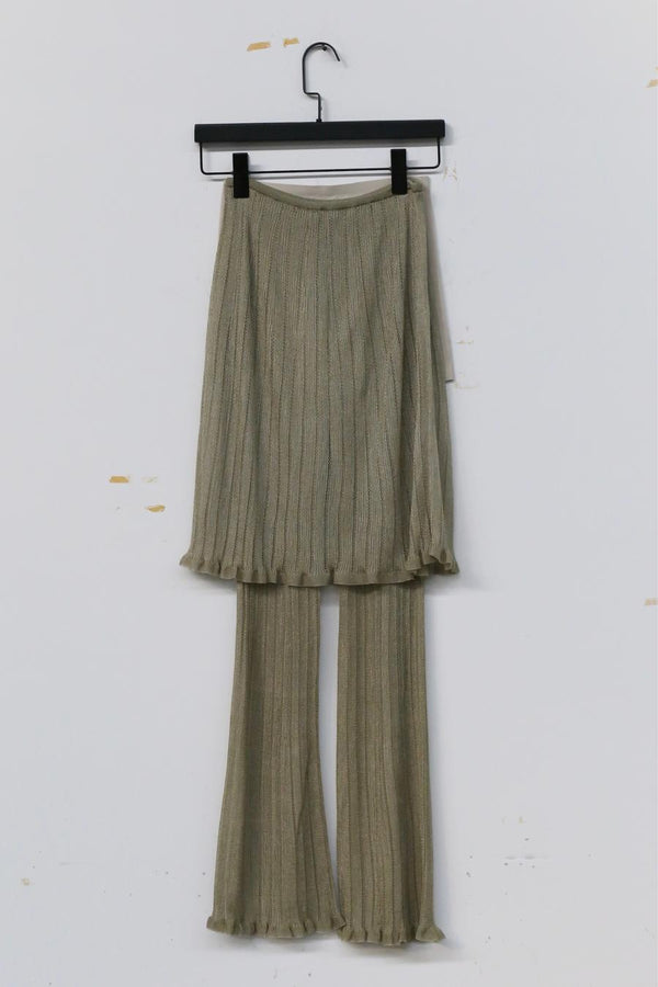SWAYING/KNIT Robin Skirt (with shorts) SW23SS3B08 Bean green PS58